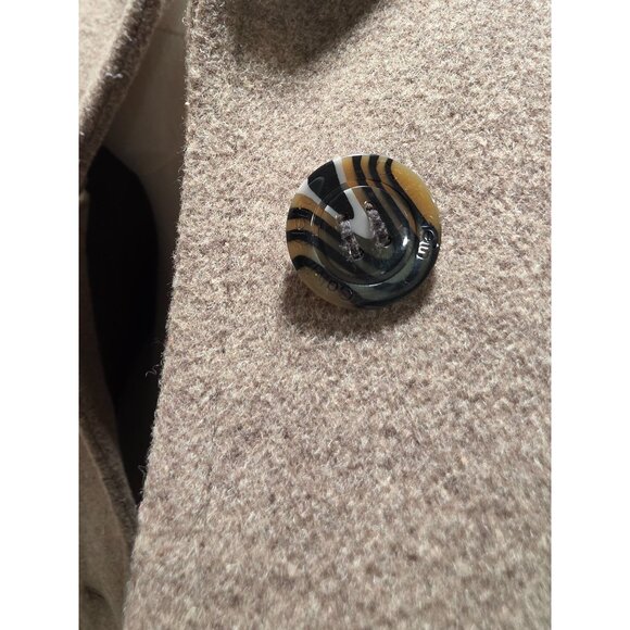 Womens Medium Brown Wool-Blend Coat With Decorative Buttons & Two Side Pockets - Picture 4 of 13